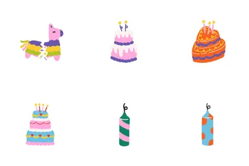 Cute Birthday Elements Icon Pack