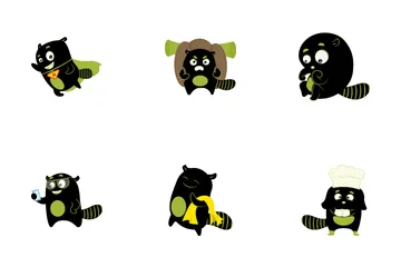 Cute Black Monster Icon Pack