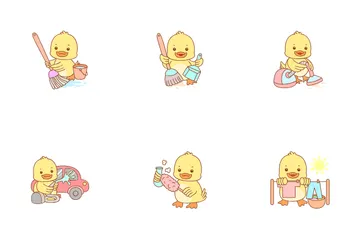 Cute Duck Activities Icon Pack