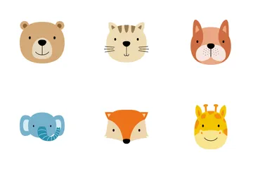 Cute Face Animals Icon Pack