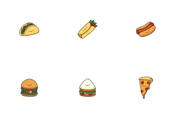 Cute Fast Foods Icon Pack