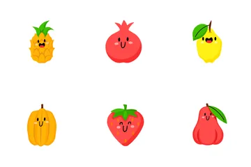 Cute Fruit Characters Icon Pack