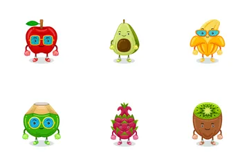 Cute Fruits Character Icon Pack