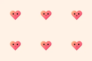 Cute Heart Emoticon Icon Pack