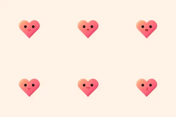 Cute Heart Emoticon Icon Pack