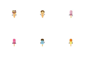 Cute Ice Cream Characters Icon Pack