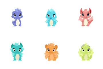 Cute Little Dragons Icon Pack