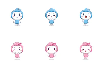 Cute Mascot Character Icon Pack