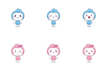 Cute Mascot Character Icon Pack