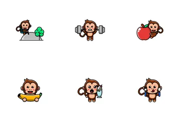 Cute Monkey Icon Pack