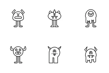 Cute Monster Character Icon Pack