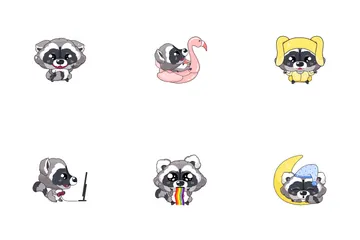 Cute Raccoon Icon Pack