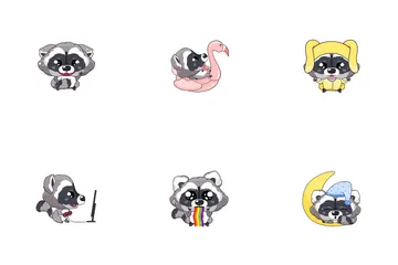 Cute Raccoon Icon Pack