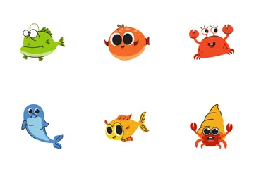 Cute Sea Animals Icon Pack