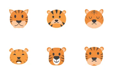 Cute Tiger Vector Icons Icon Pack