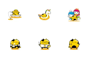 Cute Yellow Cat Icon Pack