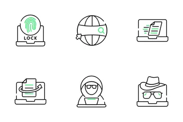 Cyber Attack Security And Crime Icon Pack
