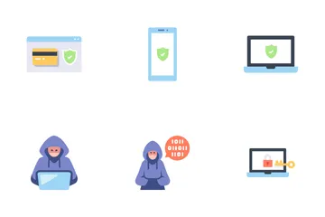 Cyber Crimes And Protection Icon Pack