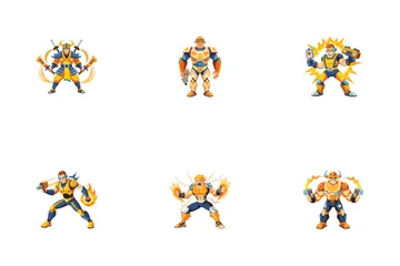 Cyber Gaming Characters Icon Pack