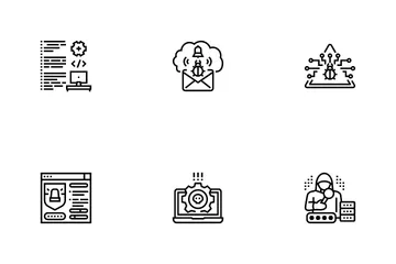 Cyber Security System Technology Icon Pack