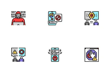 Cyberbullying Cyber Online Icon Pack