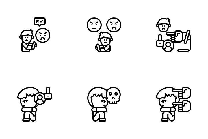 Download Cyberbullying Line Icon Pack Available In SVG, PNG & Icon Fonts