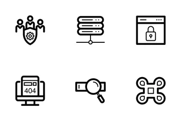 Cyberkriminalität Hacking Symbolpack