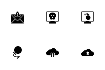 Cyberkriminalität und Schutz Symbolpack