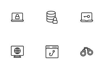 Cyberkriminalität und Schutz Symbolpack