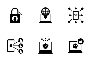 Cybersécurité et confidentialité des données Pack d'Icônes