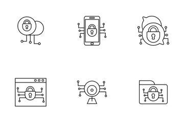 Cybersicherheit und Netzwerkschutz Symbolpack