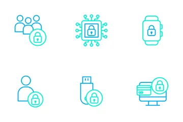 Cybersicherheit Band 2 - Umrissfarbe Symbolpack