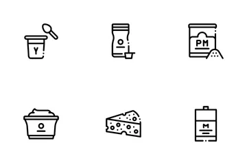 Dairy Drink And Food Icon Pack