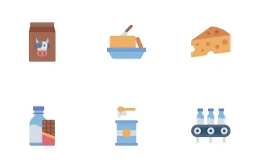 Dairy Farm And Product Icon Pack