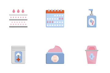 Weibliche Hygiene Icon Pack