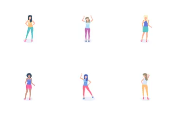 Dancing Girl Poses Icon Pack