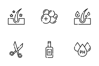 Dandruff And Hair Growth Icon Pack