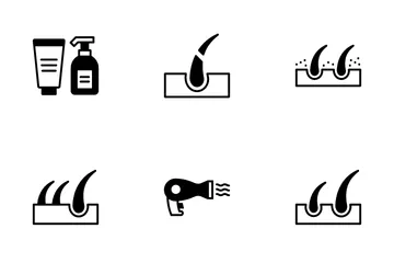 Dandruff And Hair Growth Icon Pack