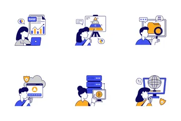 Data Analytics And Data Server Icon Pack