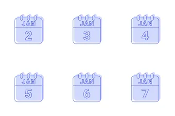 Data de janeiro Pacote de Ícones