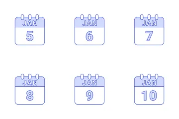 Data de janeiro Pacote de Ícones