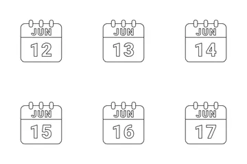 Data de junho Pacote de Ícones