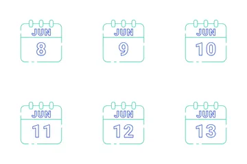 Data de junho Pacote de Ícones