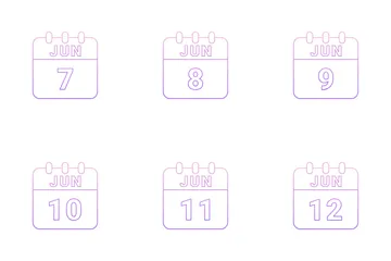 Data de junho Pacote de Ícones
