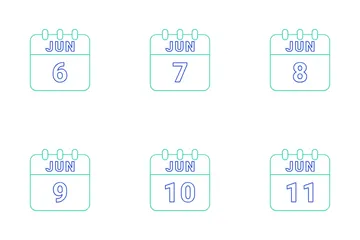 Data de junho Pacote de Ícones