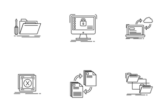 Data Management And Data Organization Icon Pack