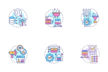 Data Mining And Big Data Icon Pack