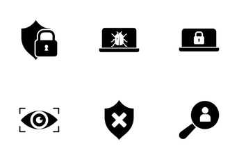 Data Privacy Glyph Icon Pack