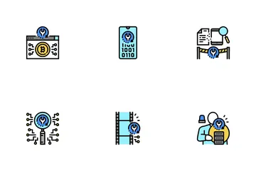 Data Recovery Computer Processing Icon Pack