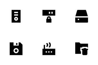 Data Storage, Server And Transfer Icon Pack